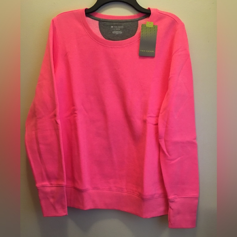 Tek Gear Women's Vibrant Coral Crew Neck Sweatshirt
